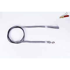 Dogtech 3 m black rubber leash with handle / normal hook
